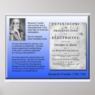 Poster Science physique Électricité Benjamin Franklin