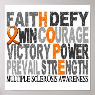 Poster Sclérose en plaques de collage de mot d'espoir