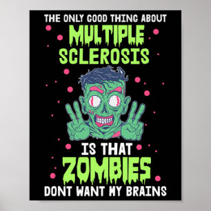 Poster Sclérose Fun Zombie ne veut pas mon cerveau