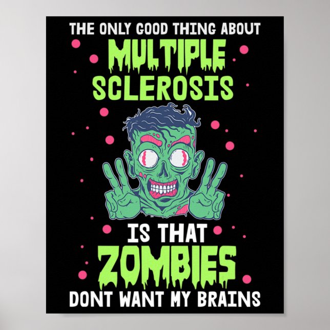 Poster Sclérose Fun Zombie ne veut pas mon cerveau (Devant)