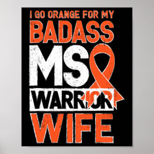 Poster Sclérose Ms Sensibilisation Badass Guerrier Femme
