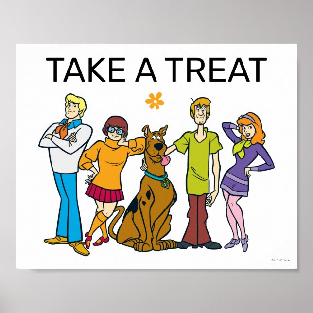 Poster Scooby Doo Anniversaire Prenez Un Panneau De Trait (Devant)