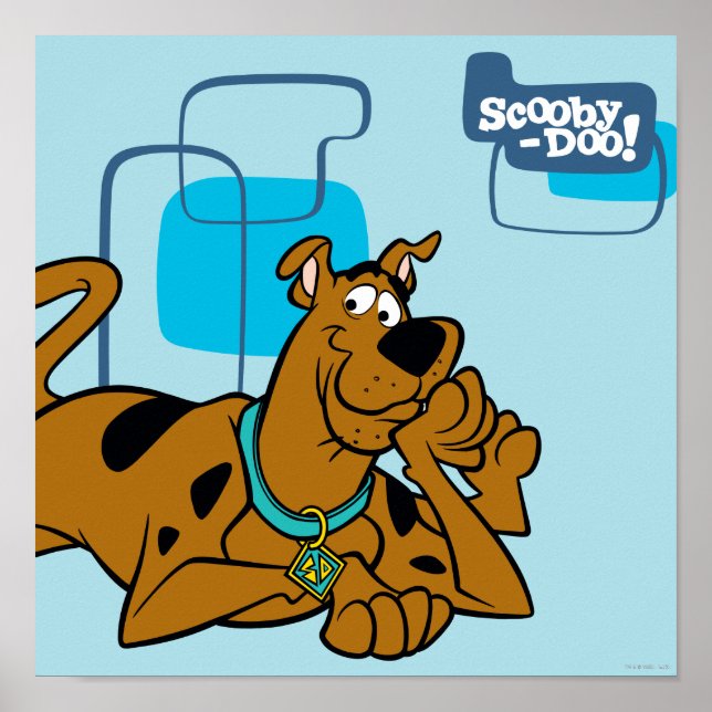 Poster Scooby-Doo Carré Rétro Couché (Devant)