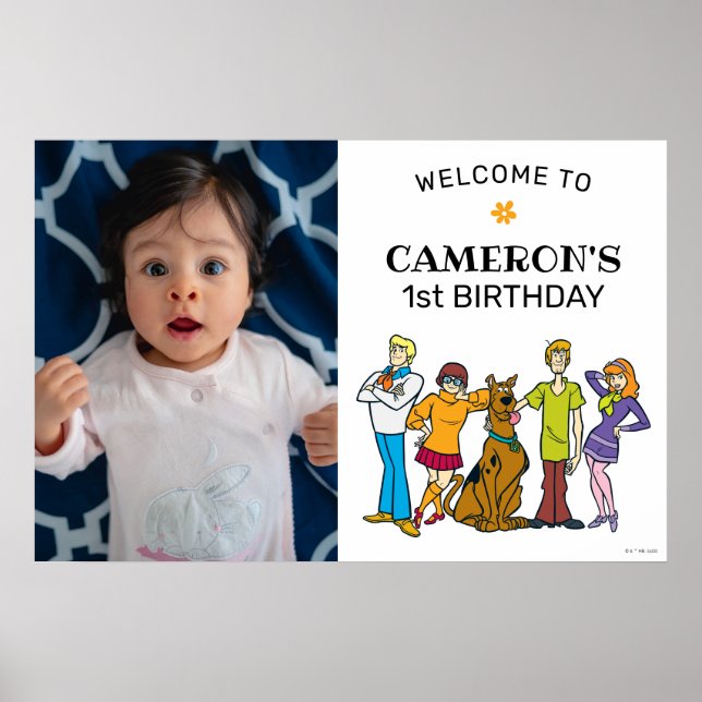 Poster Scooby-Doo et Gang Super Anniversaire Bienvenue (Devant)