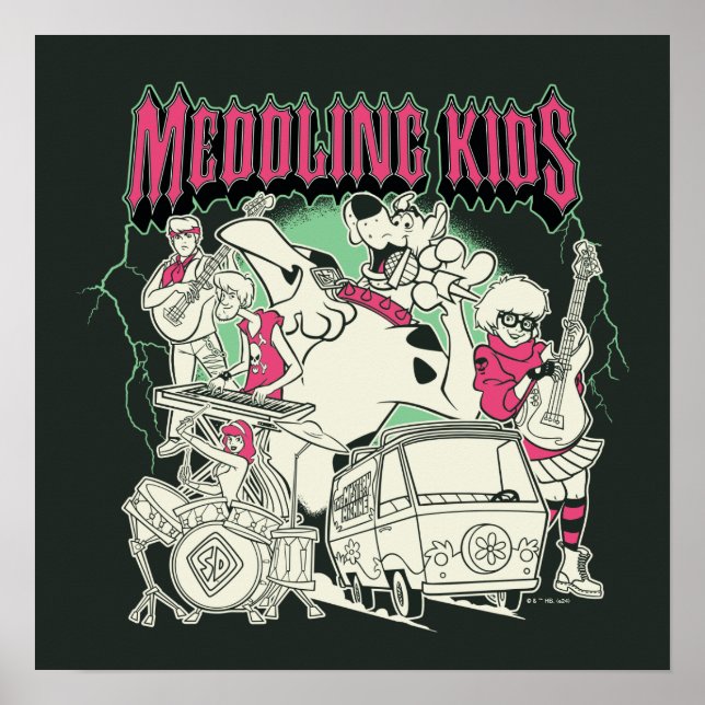Poster Scooby-Doo et le groupe Gang Meddling Kids Punk (Devant)