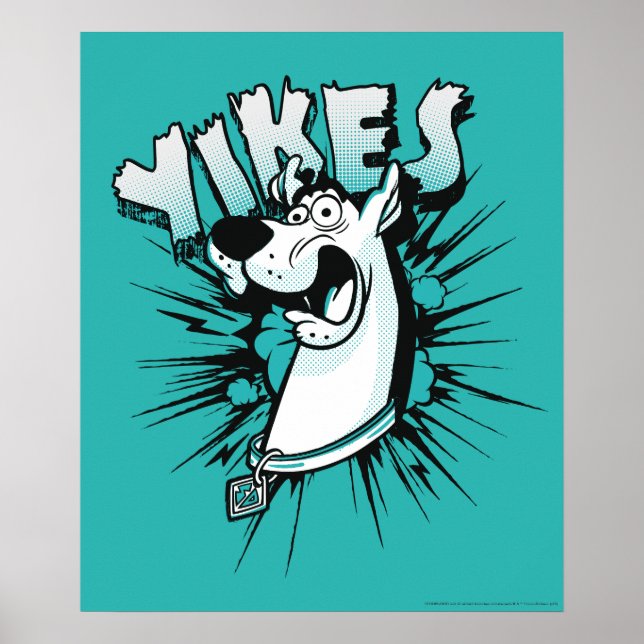 Poster Scooby-Doo "Yikes !" Graphique demi-ton (Devant)