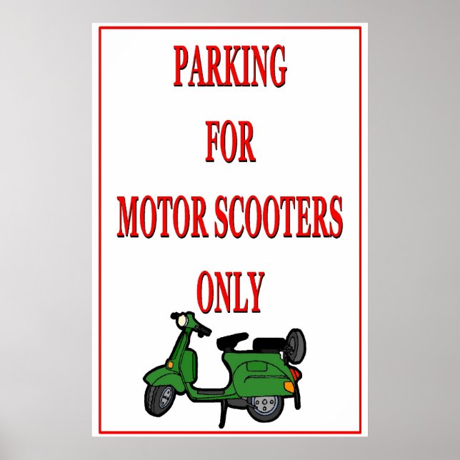 Poster Scooter à moteur PArking (Devant)