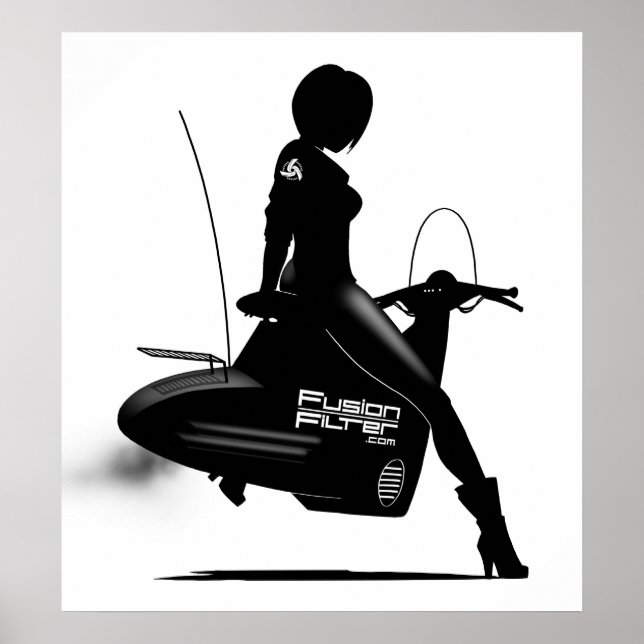 Poster Scooter fille (Devant)