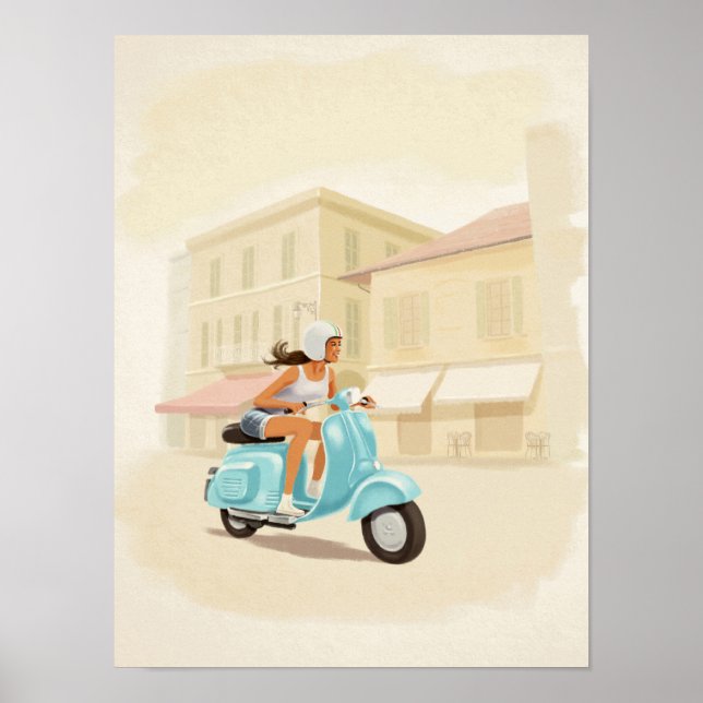 Poster Scooter fille (Devant)