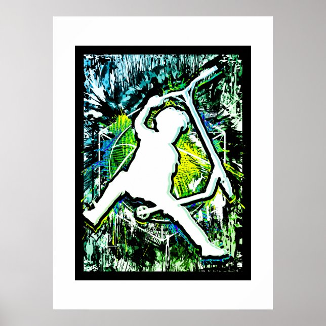 Poster Scooter Retro - Stuntscooter - Kick Stunt Scooter (Devant)