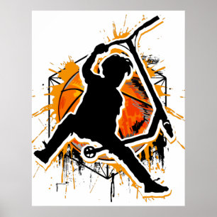 Poster Scooter Retro - Stuntscooter - Kick Stunt Scooter