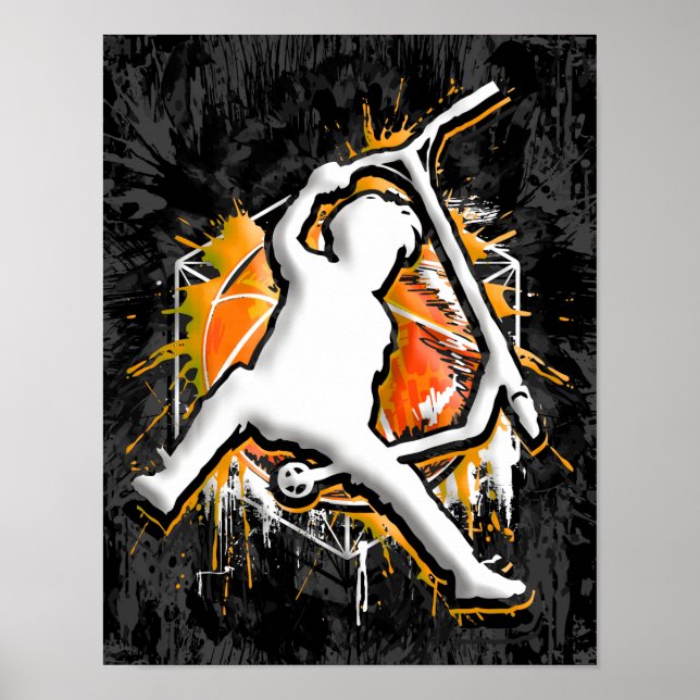 Poster Scooter Retro - Stuntscooter - Kick Stunt Scooter (Devant)