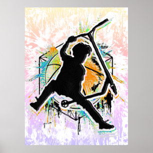Poster Scooter Retro - Stuntscooter - Kick Stunt Scooter