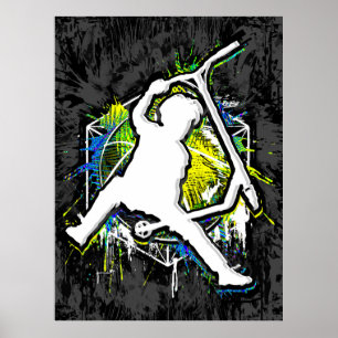 Poster Scooter Retro - Stuntscooter - Kick Stunt Scooter