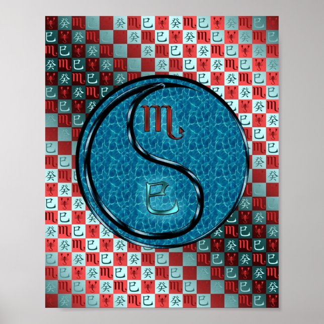 Poster Scorpio et serpent d'eau (Devant)