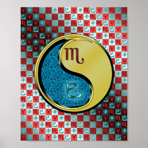 Poster Scorpio et serpent métallique