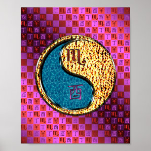 Poster Scorpio & Fire Rooster