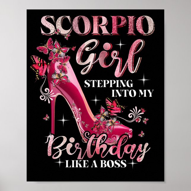 Poster Scorpio Girl Entrant Dans Mon Anniversaire Comme U (Devant)