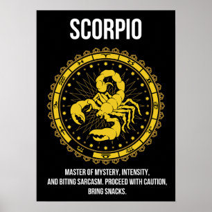 Poster Scorpio - Horoscope, Funny Zodiac Sign Humour
