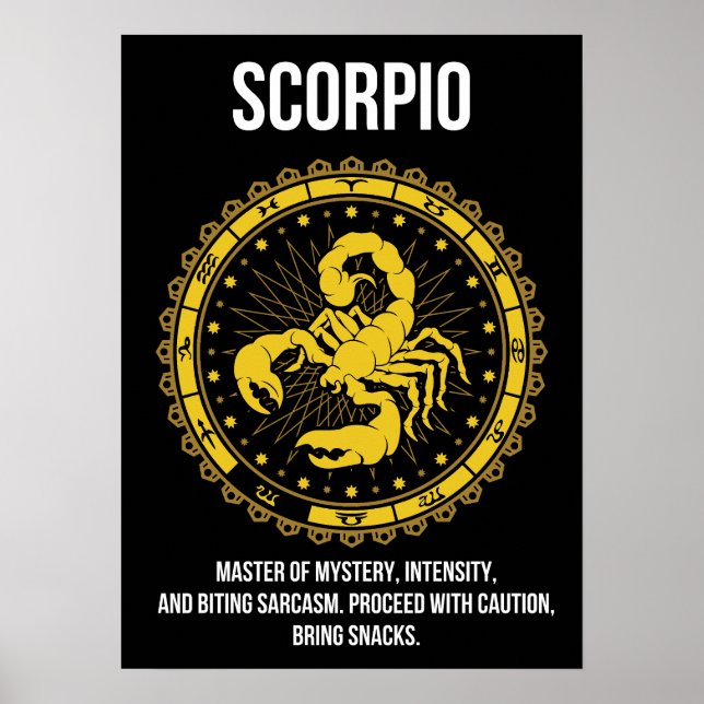 Poster Scorpio - Horoscope, Funny Zodiac Sign Humour (Devant)