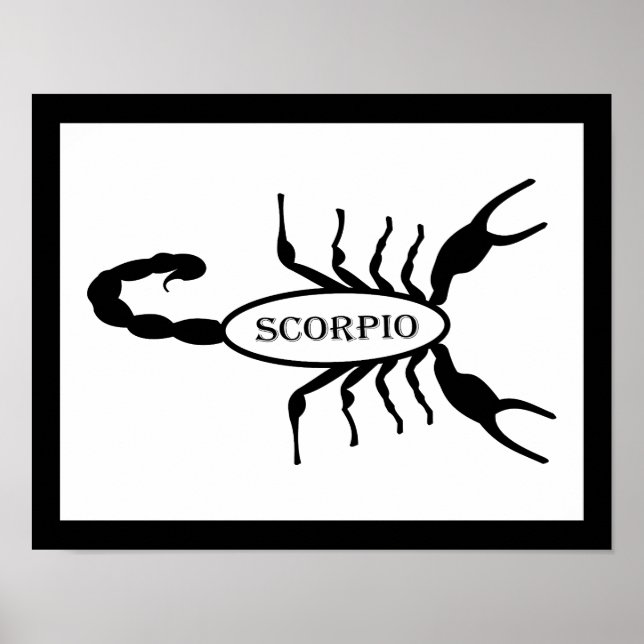Poster Scorpio noir Scorpion étoile (Devant)