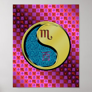 Poster Scorpio & Rooster Metal