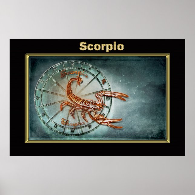 Poster Scorpio Zodiac Astrologie design (Devant)