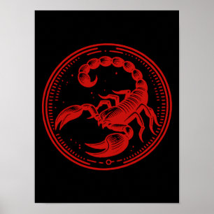 Poster Scorpion rouge Astrologie Scorpion SIGNE Zodiaque