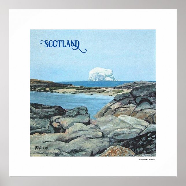 Poster Scotland Bass Rock North Berwick par Pola.B.Alex (Devant)