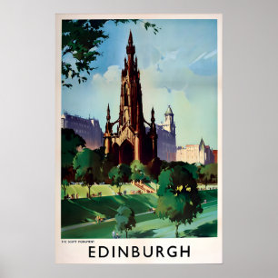 Poster Scotland Edinburgh Scott Monument Print