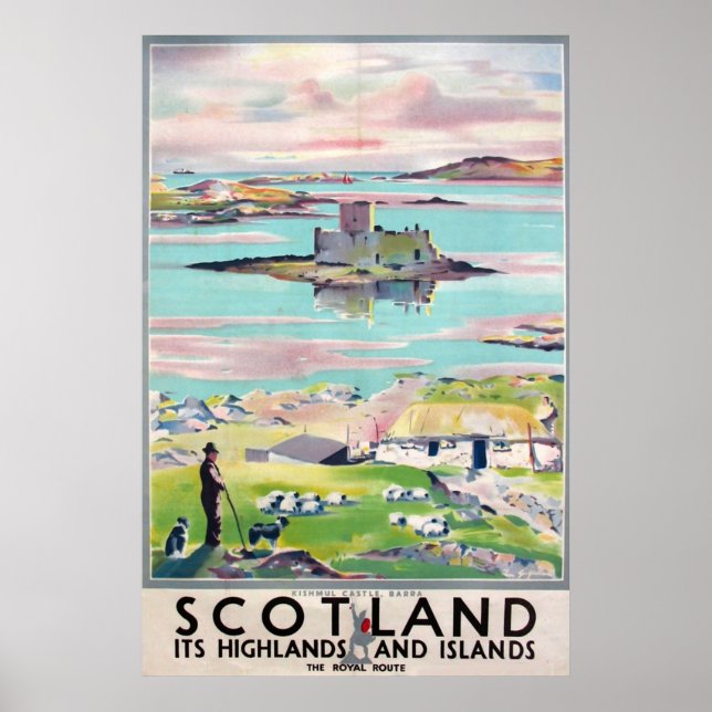 Poster Scotland vintage travel (Devant)
