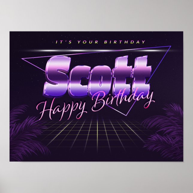 Poster Scott Prénom de l'anniversaire de l'affiche (Devant)