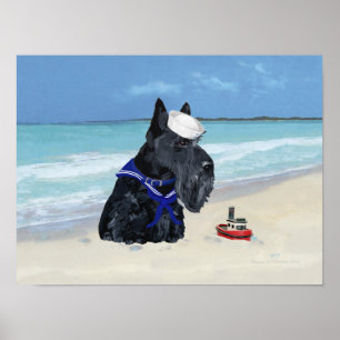 Poster Scottie à la Plage
