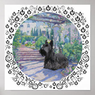 Poster Scottie in Springtime Garden
