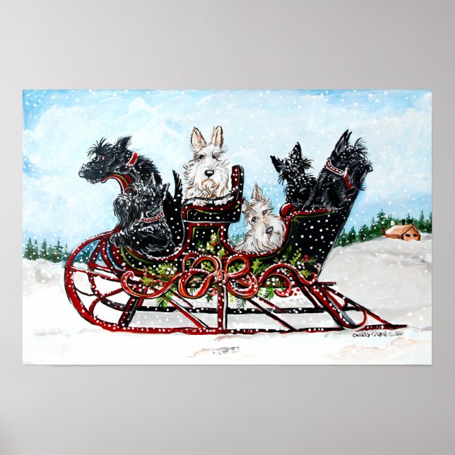Poster Scottie Sleigh Ride (Devant)