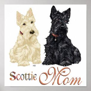 Poster Scotties Blé et Noirs Fête des Mères