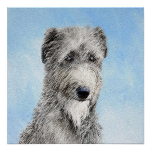 Poster Scottish Deerhound Peinture - Cute Original Chien 
