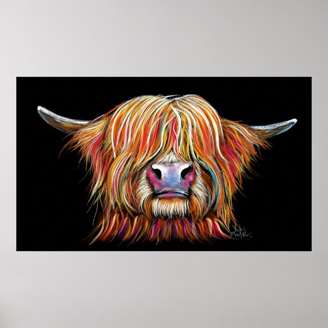 Poster SCoTTiSH HigHLaND CoW ' CHaRMeR ' par SHiRLeY Mac (Devant)