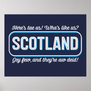 Poster Scottish Poem, Qu'est-ce que nous aimons ? Toast