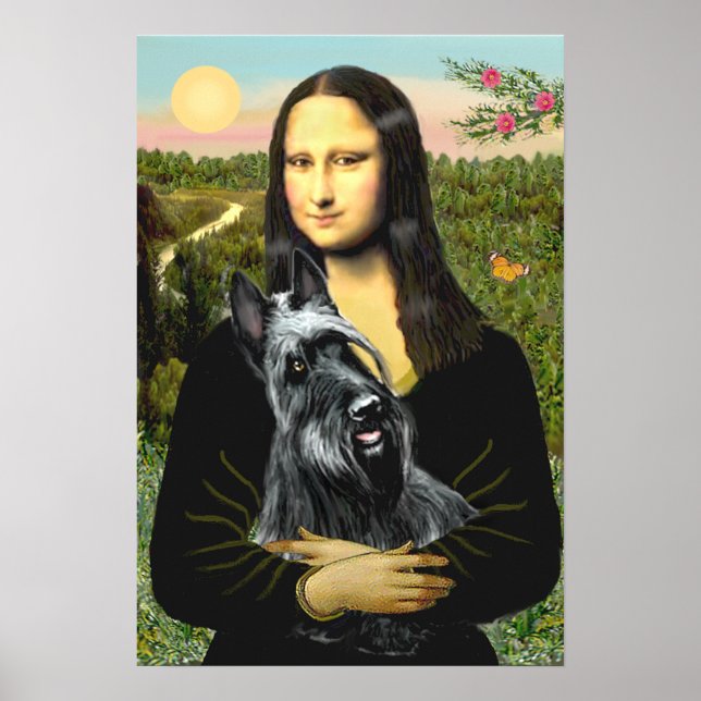 Poster Scottish Terrier 3 - Mona Lisa (Devant)
