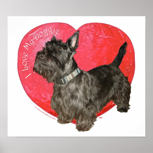 Poster Scottish Terrier Valentine (Devant)