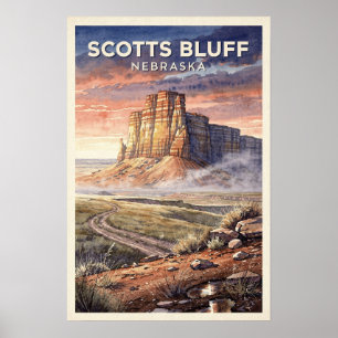 Poster Scotts Bluff Nebraska Voyage Vintage