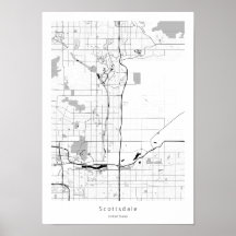 Scottsdale Arizona Modern Minimal Simple Map