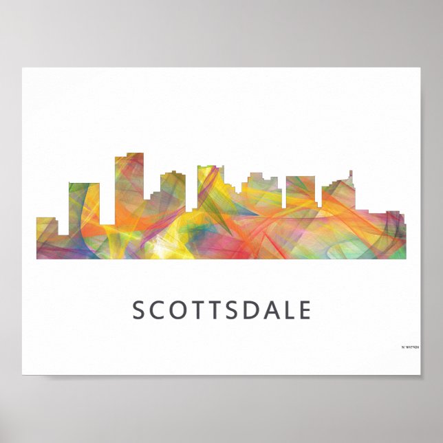 POSTER SCOTTSDALE, ARIZONA SKYLINE WB1 - (Devant)