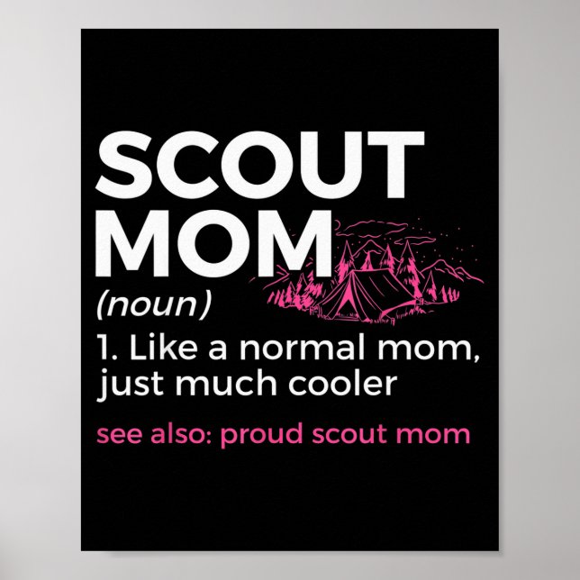 Poster Scouting Funny Scout Mom Definition Proud Scout Mo (Devant)