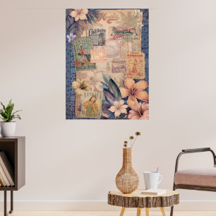 Poster Scrapbook Hawaiian vintage : Travel Hawaii