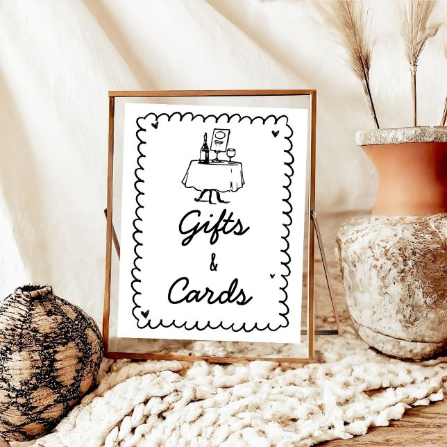 Poster Scribble à la main Cocktail Cadeaux et cartes (Créateur téléchargé)