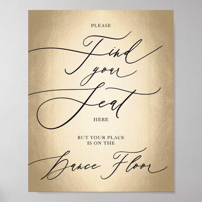 Poster Script de calligraphie Trouvez votre siège Mariage (Devant)