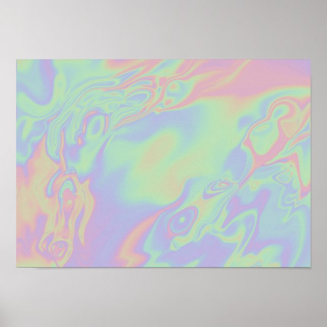 Poster Script d'effet holographique moderne Rainbow Paste (Devant)