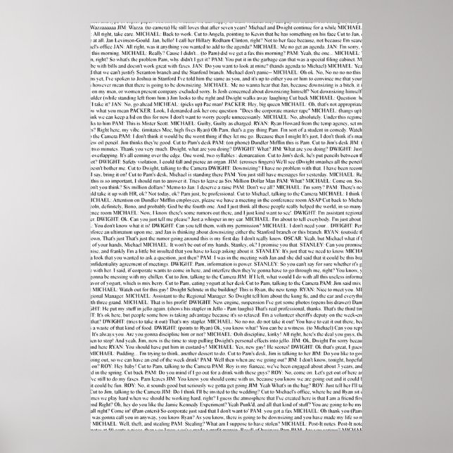 Poster Script d'épisode du pilote de bureau (Devant)